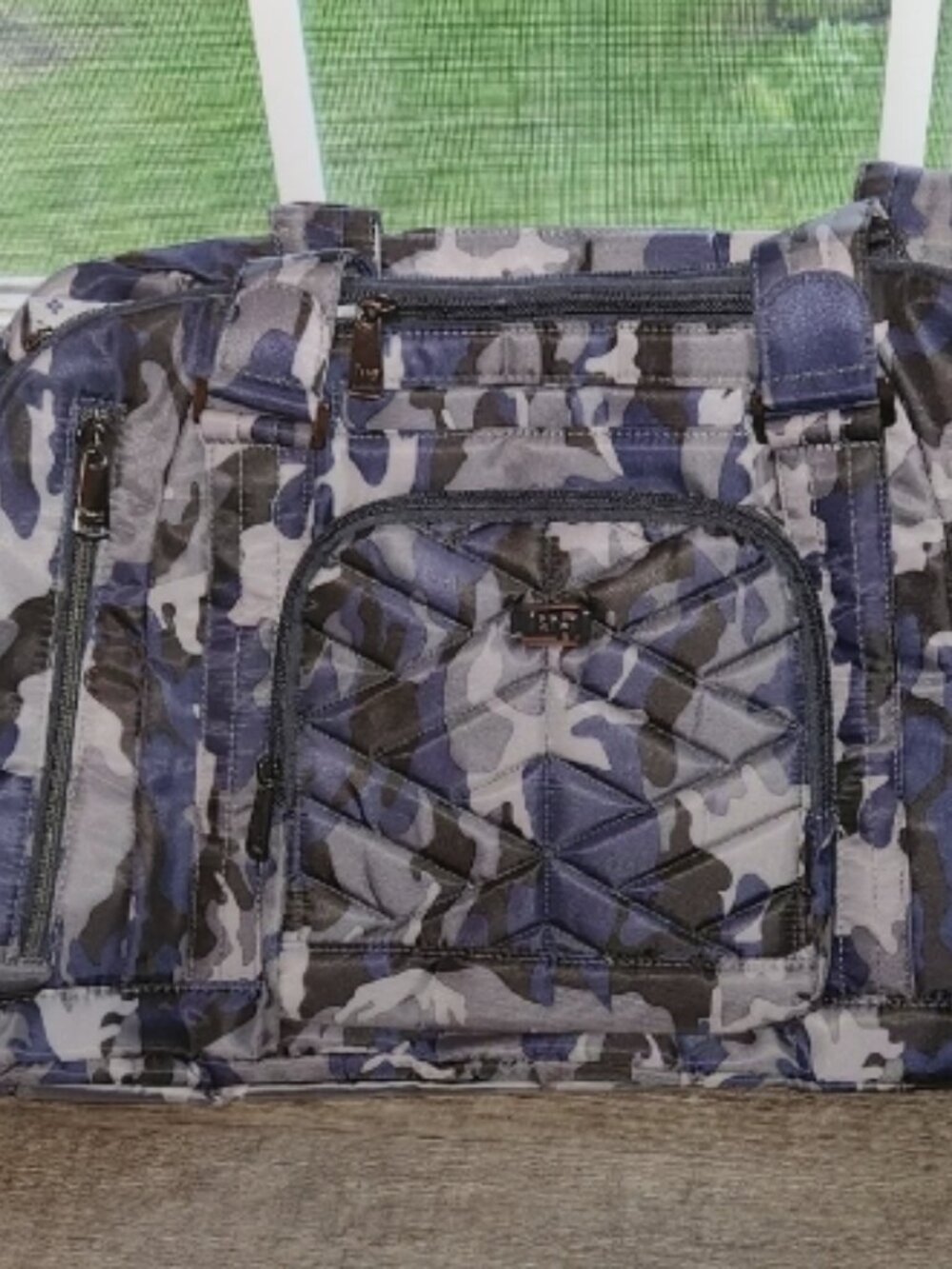 Lug Propeller Blue and Gray Camouflage Travel Bag NEW